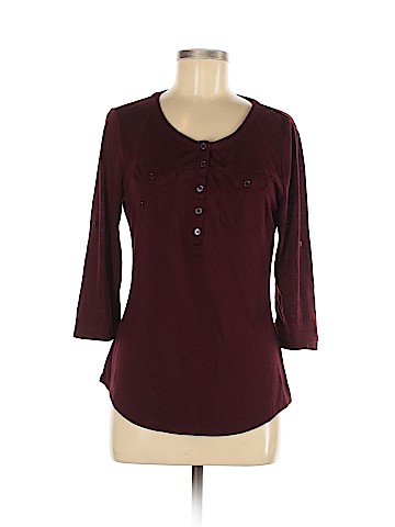 New York & Company 3/4 Sleeve Henley (view 1)