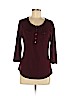 New York & Company 100% Cotton Burgundy 3/4 Sleeve Henley Size M - photo 1
