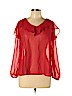 Soprano 100% Polyester Red 3/4 Sleeve Blouse Size L - photo 1