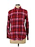 Lands' End 100% Cotton Red Long Sleeve Button-Down Shirt Size 6 - 8 - photo 1