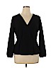 J.Crew 100% Polyester Black Long Sleeve Blouse Size 14 - photo 1