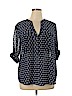 Gap 100% Polyester Blue 3/4 Sleeve Blouse Size XL - photo 1