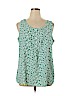 Ann Taylor 100% Polyester Green Sleeveless Blouse Size XL - photo 1