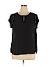 DR2 100% Polyester Black Short Sleeve Blouse Size XL - photo 1