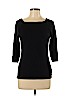 White House Black Market 100% Cotton Black 3/4 Sleeve Top Size M - photo 1