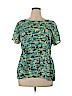 a.n.a. A New Approach 100% Polyester Green Short Sleeve Blouse Size XL - photo 1