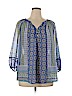 Roz & Ali 100% Polyester Blue 3/4 Sleeve Blouse Size XL - photo 1