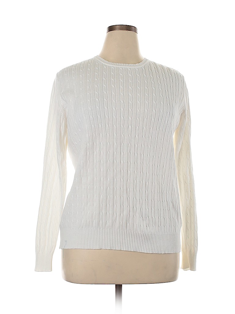 Kim Rogers 100% Cotton White Pullover Sweater Size XL - photo 1