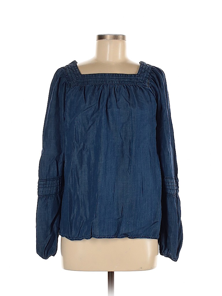 LC Lauren Conrad Blue Long Sleeve Blouse Size M - photo 1