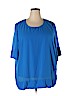 I. Scenery 100% Polyester Blue 3/4 Sleeve Blouse Size 20 - photo 1
