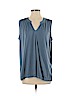 Max Jeans 100% Polyester Blue Sleeveless Blouse Size M - photo 1