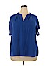 Apt. 9 100% Polyester Blue Short Sleeve Blouse Size XXL - photo 1