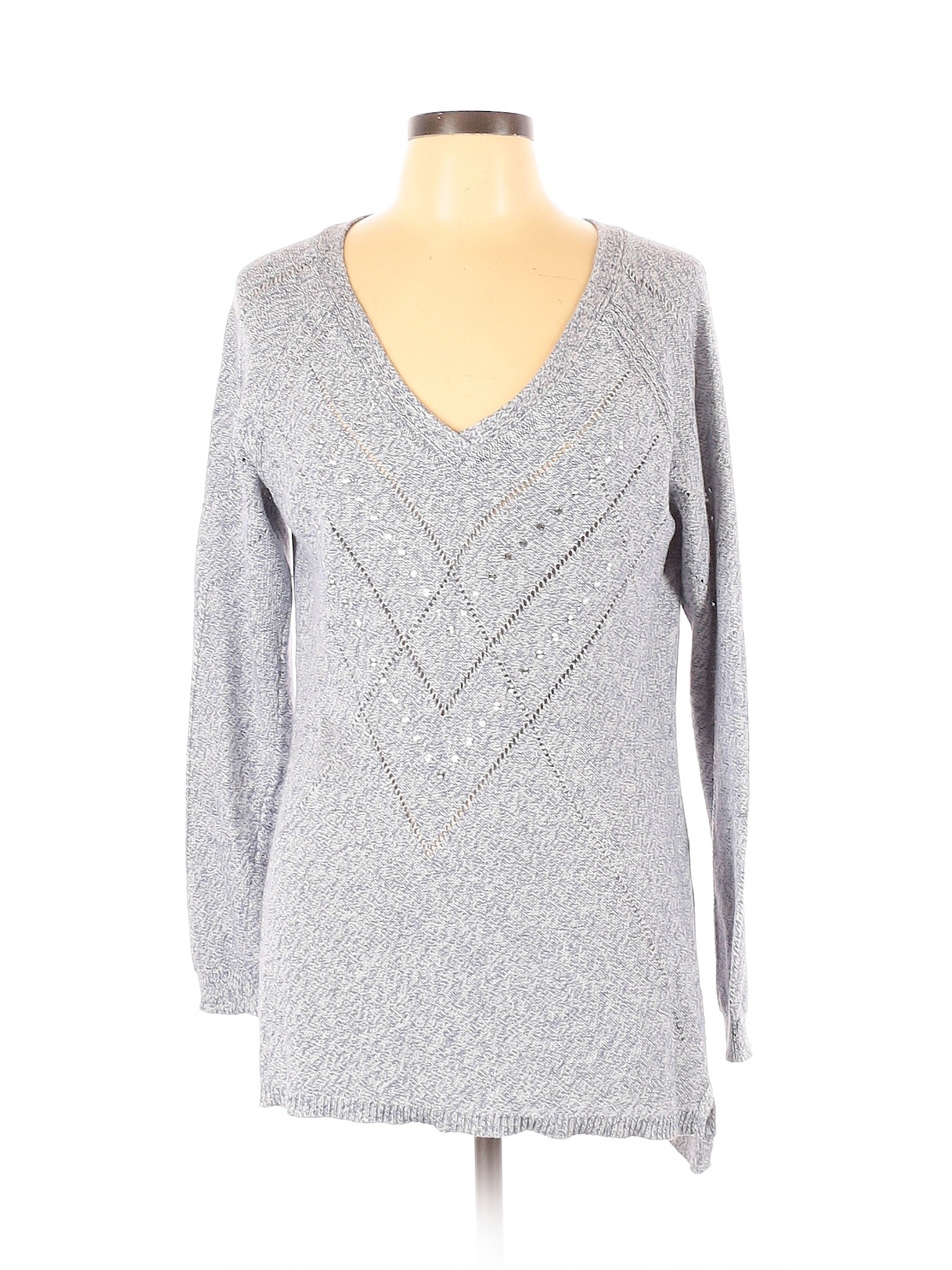 White House Black Market Women Gray Pullover Sweater L | eBay
