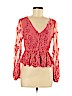 Topshop Red Long Sleeve Blouse Size 10 - photo 1