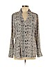 Express 100% Polyester Gray Long Sleeve Blouse Size L - photo 1