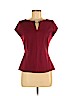White House Black Market Burgundy Short Sleeve Top Size 6 - photo 1