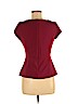 White House Black Market Burgundy Short Sleeve Top Size 6 - photo 2