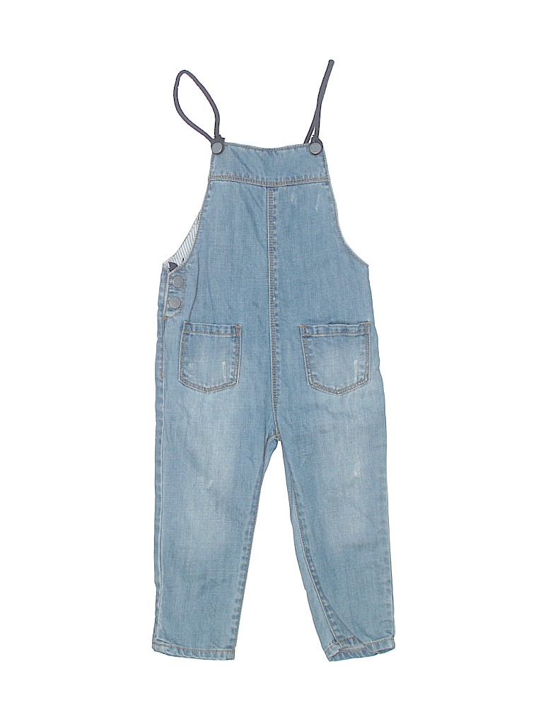 Zara 100% Cotton Solid Blue Jumpsuit Size 18-24 mo - photo 1