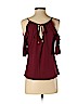 White House Black Market 100% Rayon Burgundy Short Sleeve Top Size XS - photo 2