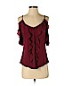 White House Black Market 100% Rayon Burgundy Short Sleeve Top Size XS - photo 1