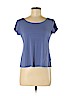 Eileen Fisher 100% Silk Blue Short Sleeve Silk Top Size M - photo 1