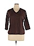Coldwater Creek 100% Cotton Brown 3/4 Sleeve Top Size XL - photo 1