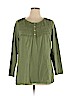 Coldwater Creek 100% Cotton Green Long Sleeve Top Size 1X - photo 1