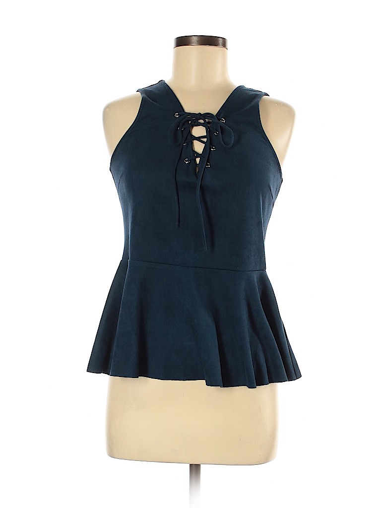 Design Lab Lord & Taylor Blue Sleeveless Top Size M - photo 1