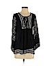 Angie 100% Rayon Black 3/4 Sleeve Blouse Size S - photo 1