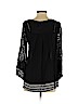 Angie 100% Rayon Black 3/4 Sleeve Blouse Size S - photo 2