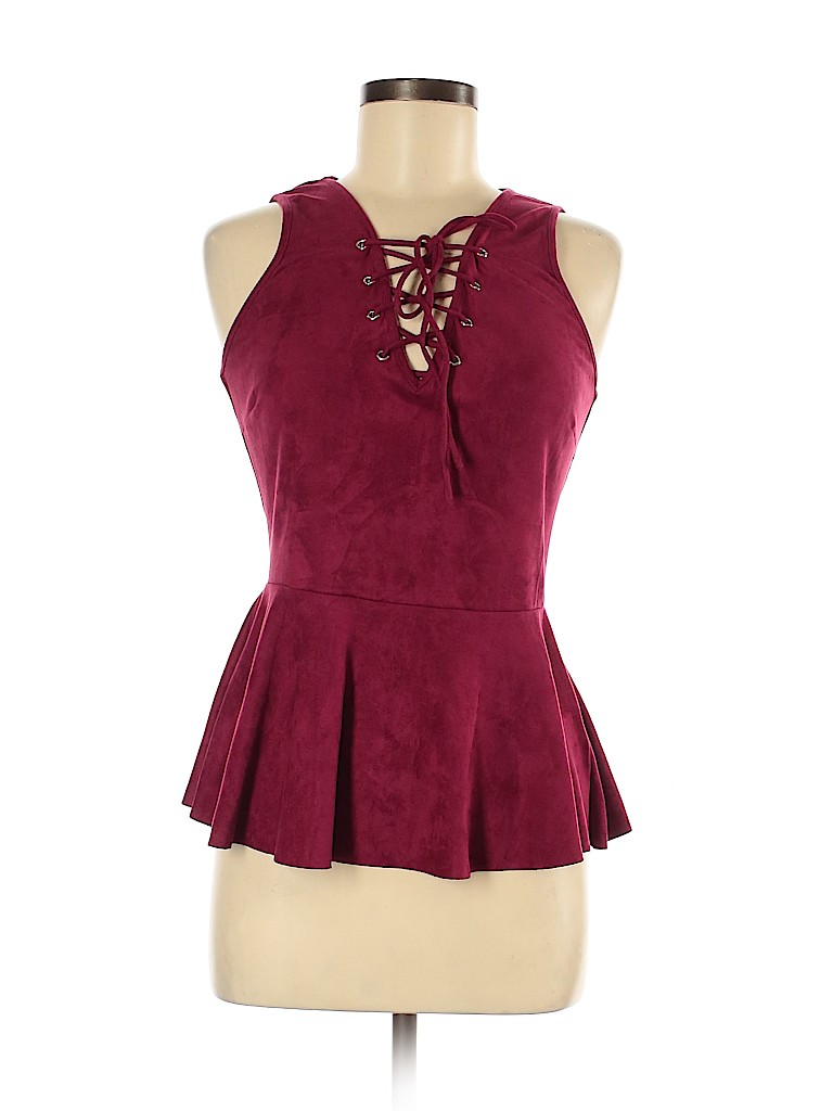 Design Lab Lord & Taylor Burgundy Sleeveless Top Size M - photo 1