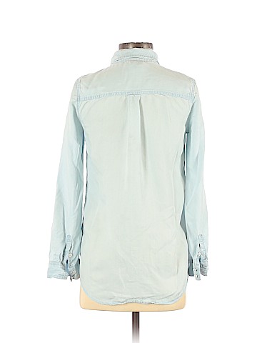 LED Luxe Essentials Denim 3/4 Sleeve Button-Down Shirt (view 2)