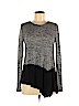 Bar III Gray Long Sleeve Top Size M - photo 1