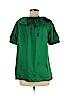 Ann Taylor LOFT 100% Polyester Green Short Sleeve Blouse Size M - photo 2