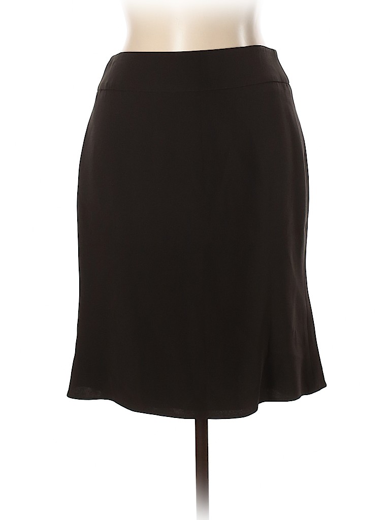 Armani Collezioni 100% Silk Brown Silk Skirt Size 10 - photo 1