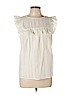 Banana Republic 100% Cotton Ivory Short Sleeve Blouse Size L - photo 1