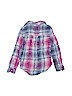 Mudd 100% Cotton Plaid Blue Long Sleeve Top Size 12 - photo 2
