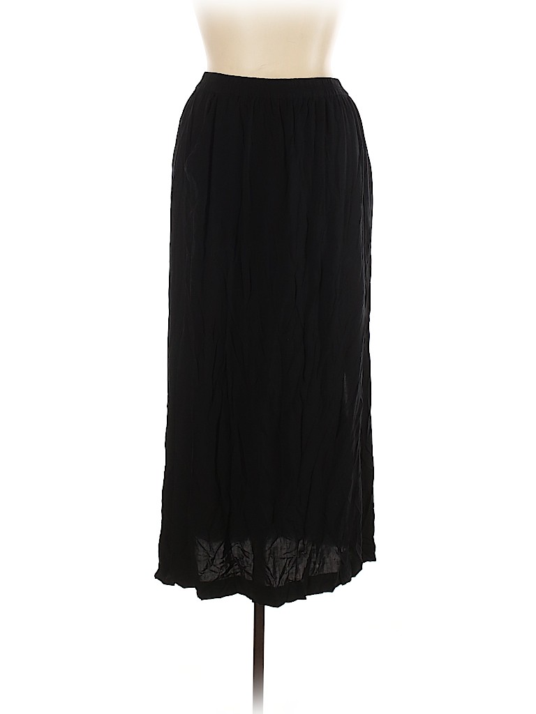 Joan Vass 100% Rayon Black Casual Skirt Size L - photo 1