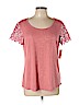 Soho JEANS NEW YORK & COMPANY 100% Polyester Pink Short Sleeve Top Size L - photo 1