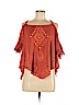 Free People 100% Cotton Orange Short Sleeve Top Size M - photo 1