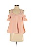 Topshop 100% Polyester Pink Short Sleeve Blouse Size 2 - photo 1