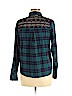 Q&A 100% Cotton Plaid Argyle Teal Blue Long Sleeve Button-Down Shirt Size M - photo 2