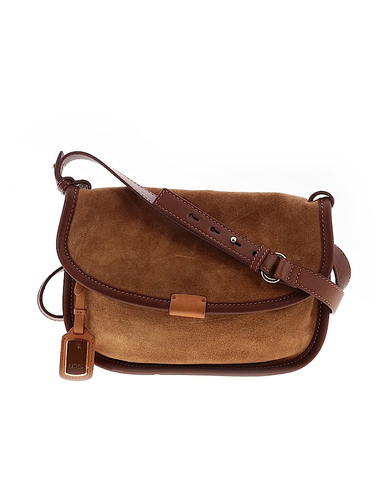 Ugg Australia 100% Leather Solid Brown Tan Leather Crossbody Bag One ...