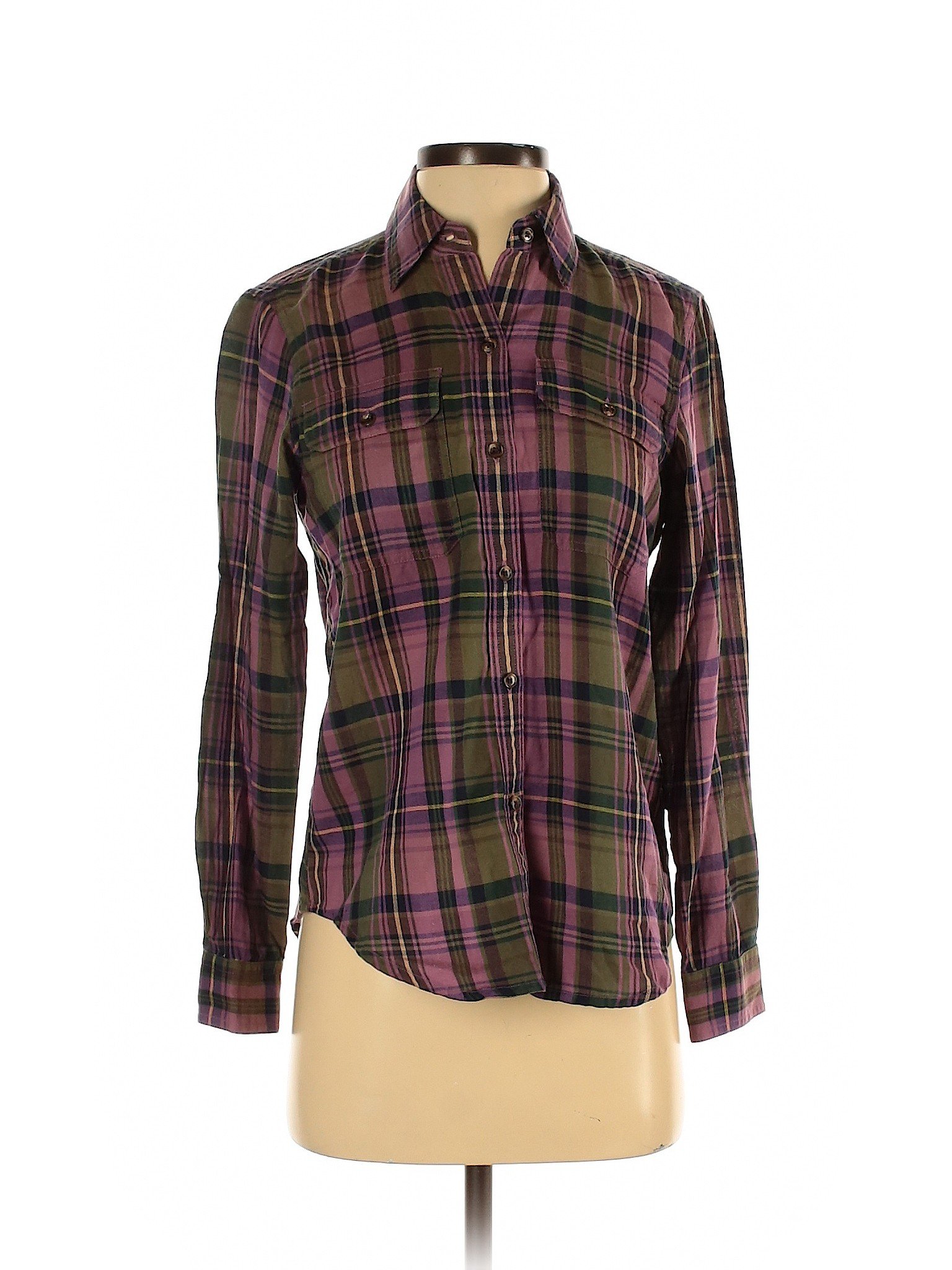 Chaps Women Purple Long Sleeve Button-Down Shirt S | eBay