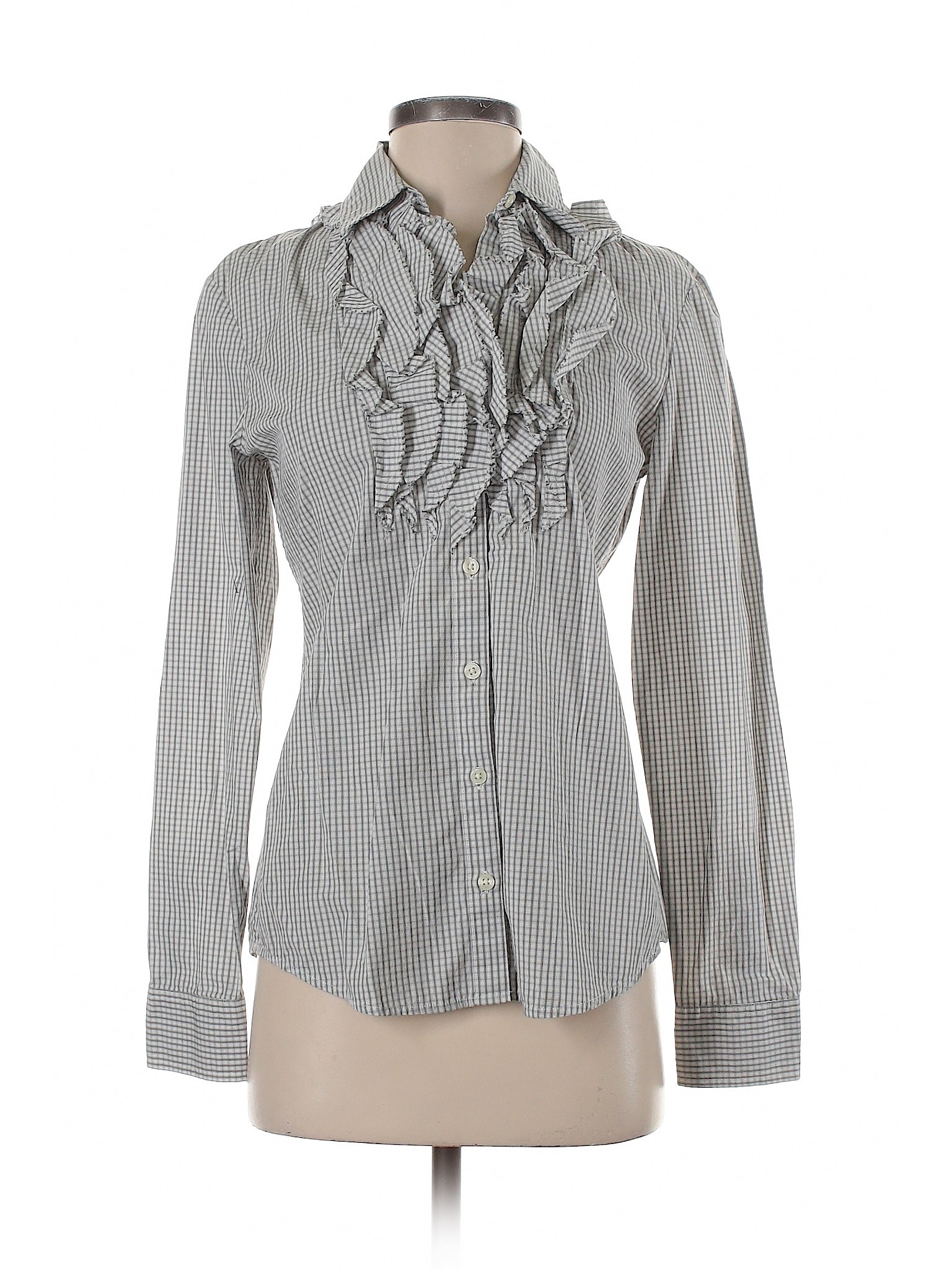 Banana Republic Women White Long Sleeve ButtonDown Shirt S eBay