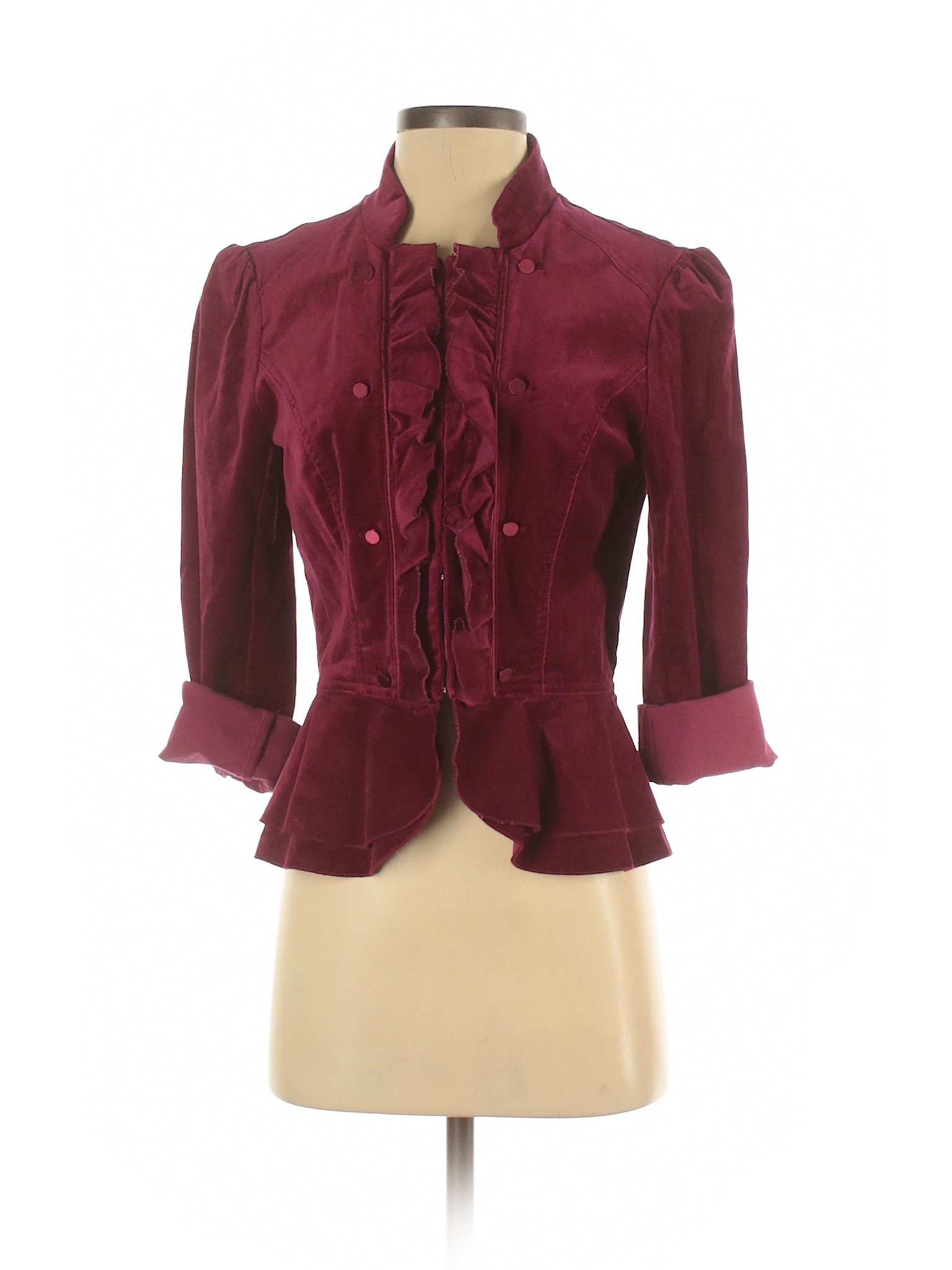 White House Black Market Solid Burgundy Jacket Size 00 70 off thredUP
