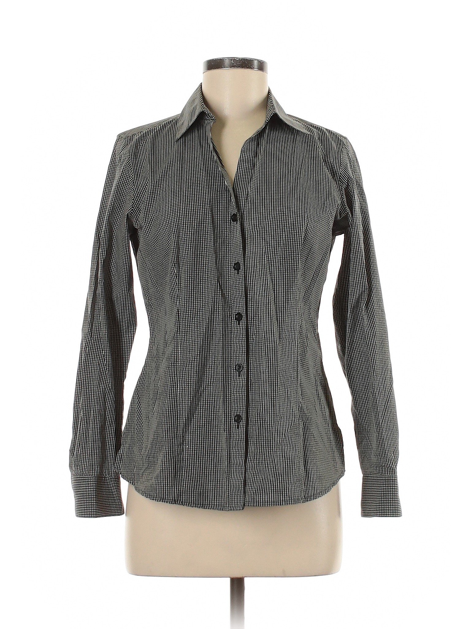 Foxcroft Women Gray Long Sleeve Button-Down Shirt S | eBay