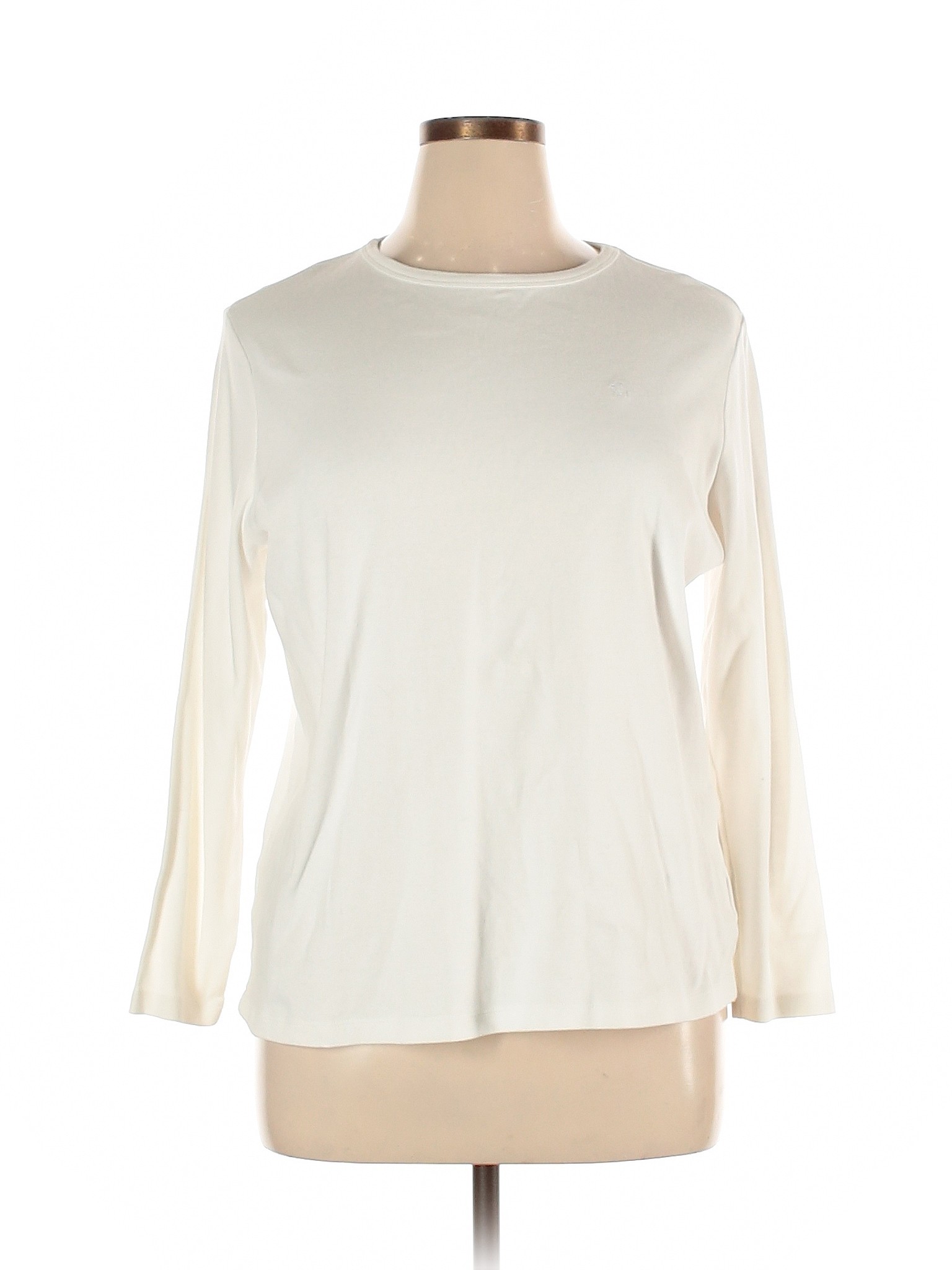 Lauren by Ralph Lauren Women White Long Sleeve T-Shirt 1X Plus | eBay