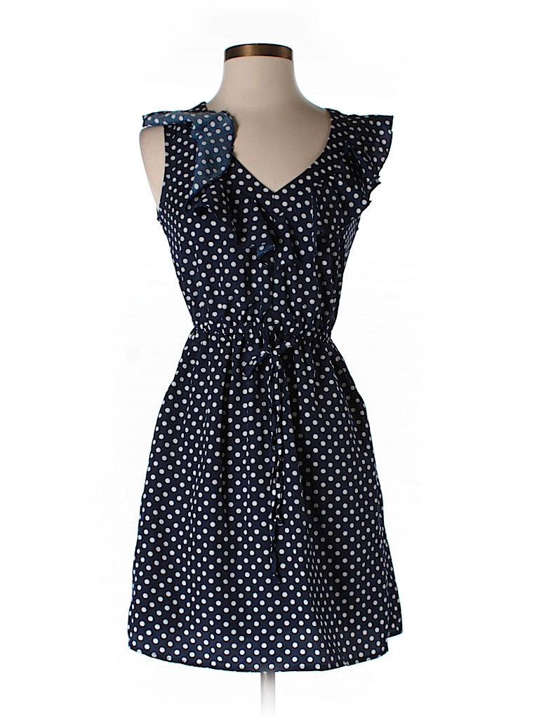 Bebop 100% Polyester Polka Dots Black Purple Casual Dress Size S - 68% ...