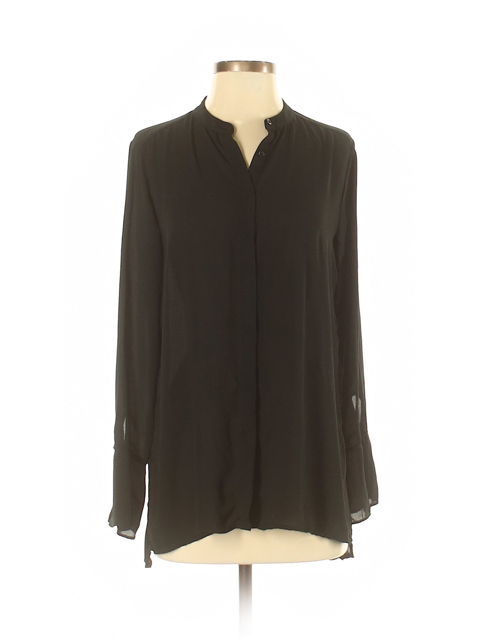 Ann Taylor Factory Women Green Long Sleeve Blouse S | eBay